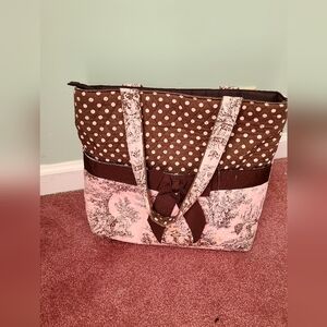 2 piece Baby's  carry bag  pink and brown